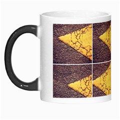 Yellow, Traffic, Cone, Arrow, Cracks, Asphalt  Morph Mugs by ScottFreeArt