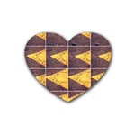 YELLOW, Traffic, cone, arrow, cracks, asphalt  Heart Coaster (4 pack)  Front