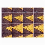 YELLOW, Traffic, cone, arrow, cracks, asphalt  Large Glasses Cloth (2 Sides) Front