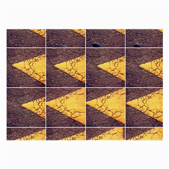 YELLOW, Traffic, cone, arrow, cracks, asphalt  Large Glasses Cloth (2 Sides)