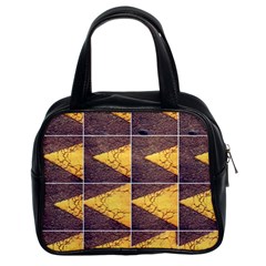 Yellow, Traffic, Cone, Arrow, Cracks, Asphalt  Classic Handbag (two Sides) by ScottFreeArt