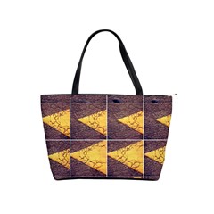 Yellow, Traffic, Cone, Arrow, Cracks, Asphalt  Classic Shoulder Handbag by ScottFreeArt