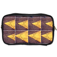 Yellow, Traffic, Cone, Arrow, Cracks, Asphalt  Toiletries Bag (one Side) by ScottFreeArt