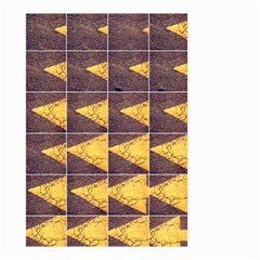 Yellow, Traffic, Cone, Arrow, Cracks, Asphalt  Small Garden Flag (two Sides) by ScottFreeArt