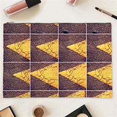 Yellow, Traffic, Cone, Arrow, Cracks, Asphalt  Cosmetic Bag (xxl) by ScottFreeArt