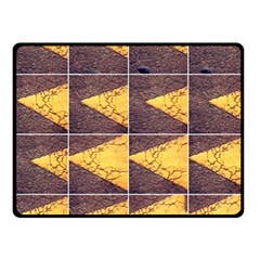 Yellow, Traffic, Cone, Arrow, Cracks, Asphalt  Double Sided Fleece Blanket (small)  by ScottFreeArt