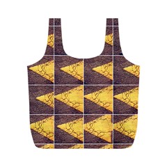 Yellow, Traffic, Cone, Arrow, Cracks, Asphalt  Full Print Recycle Bag (m) by ScottFreeArt