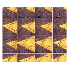 Yellow, Traffic, Cone, Arrow, Cracks, Asphalt  Double Sided Flano Blanket (small)  by ScottFreeArt