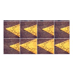 Yellow, Traffic, Cone, Arrow, Cracks, Asphalt  Satin Shawl by ScottFreeArt