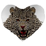 Cat Large 19  Premium Flano Heart Shape Cushions Back