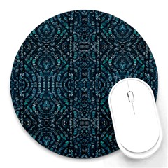 Fancy Stone Mosaic Print Pattern Round Mousepads by dflcprintsclothing