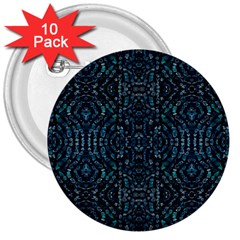 Fancy Stone Mosaic Print Pattern 3  Buttons (10 Pack) 