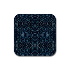 Fancy Stone Mosaic Print Pattern Rubber Square Coaster (4 Pack) 