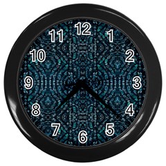 Fancy Stone Mosaic Print Pattern Wall Clock (black)