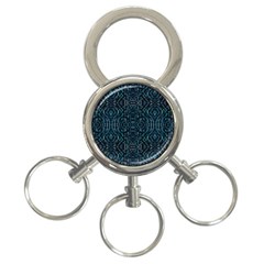 Fancy Stone Mosaic Print Pattern 3-ring Key Chain