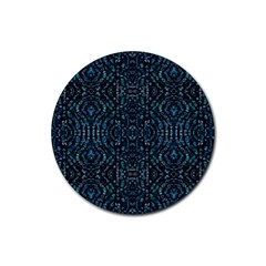 Fancy Stone Mosaic Print Pattern Rubber Coaster (round) 