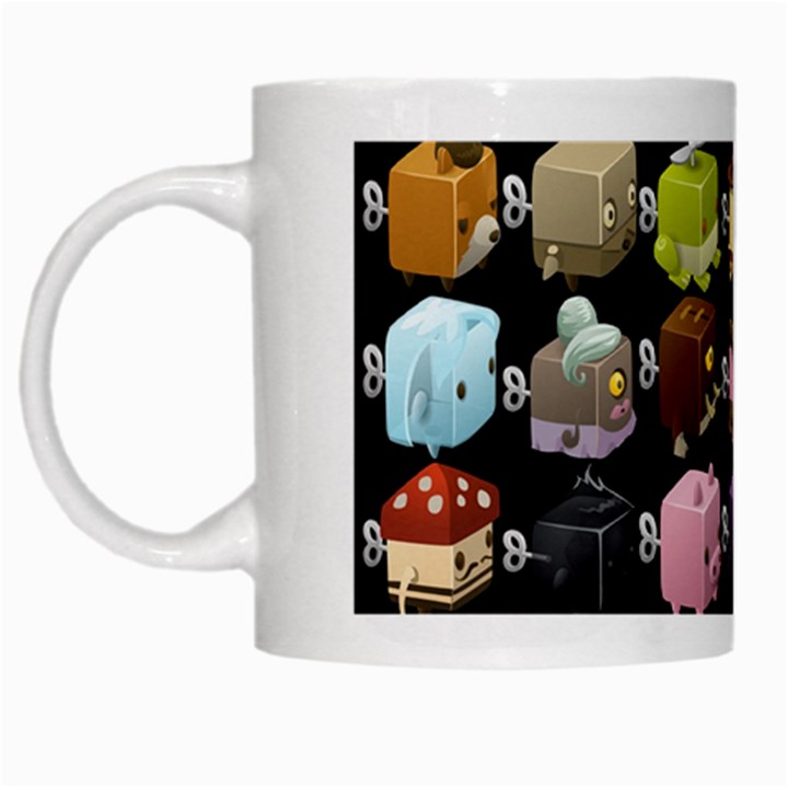 Glitch Glitchen Npc Cubimals Pattern White Mugs