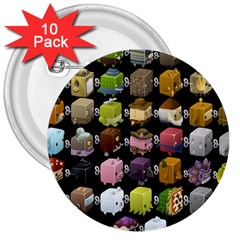 Glitch Glitchen Npc Cubimals Pattern 3  Buttons (10 Pack)  by WetdryvacsLair