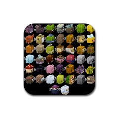 Glitch Glitchen Npc Cubimals Pattern Rubber Coaster (square)  by WetdryvacsLair