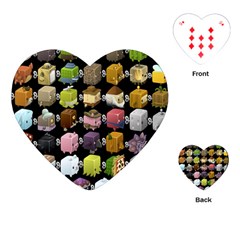 Glitch Glitchen Npc Cubimals Pattern Playing Cards Single Design (heart) by WetdryvacsLair