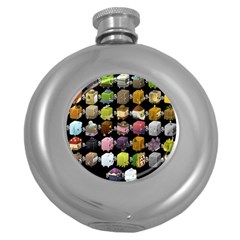 Glitch Glitchen Npc Cubimals Pattern Round Hip Flask (5 Oz) by WetdryvacsLair