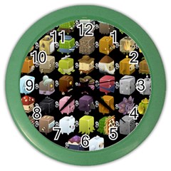 Glitch Glitchen Npc Cubimals Pattern Color Wall Clock by WetdryvacsLair