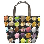 Glitch Glitchen Npc Cubimals Pattern Bucket Bag Front