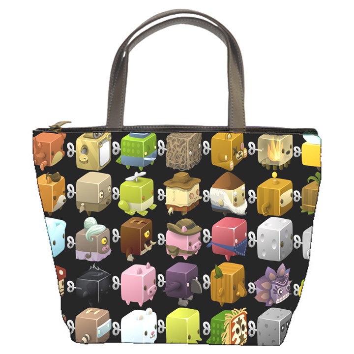 Glitch Glitchen Npc Cubimals Pattern Bucket Bag