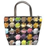 Glitch Glitchen Npc Cubimals Pattern Bucket Bag Back