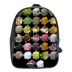 Glitch Glitchen Npc Cubimals Pattern School Bag (large) by WetdryvacsLair