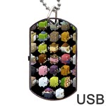 Glitch Glitchen Npc Cubimals Pattern Dog Tag USB Flash (One Side) Front