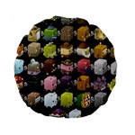 Glitch Glitchen Npc Cubimals Pattern Standard 15  Premium Round Cushions Front