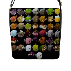 Glitch Glitchen Npc Cubimals Pattern Flap Closure Messenger Bag (l) by WetdryvacsLair