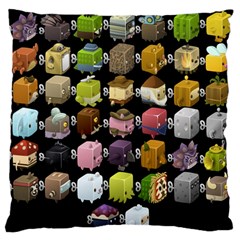 Glitch Glitchen Npc Cubimals Pattern Large Flano Cushion Case (one Side) by WetdryvacsLair