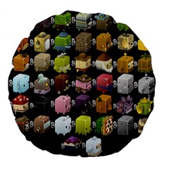 Glitch Glitchen Npc Cubimals Pattern Large 18  Premium Flano Round Cushions by WetdryvacsLair