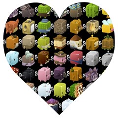 Glitch Glitchen Npc Cubimals Pattern Wooden Puzzle Heart by WetdryvacsLair