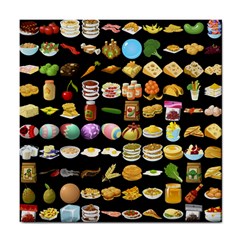 Glitch Glitchen Food Pattern One Tile Coaster by WetdryvacsLair