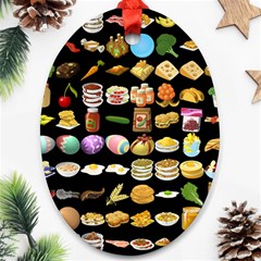 Glitch Glitchen Food Pattern One Ornament (oval) by WetdryvacsLair