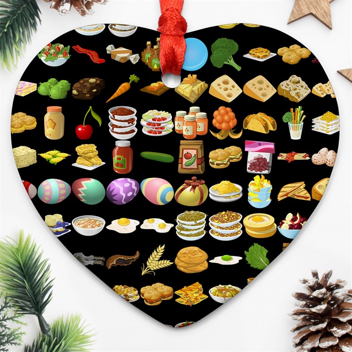 Glitch Glitchen Food Pattern One Ornament (Heart)