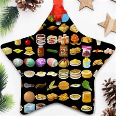 Glitch Glitchen Food Pattern One Ornament (star) by WetdryvacsLair