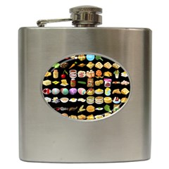 Glitch Glitchen Food Pattern One Hip Flask (6 Oz) by WetdryvacsLair