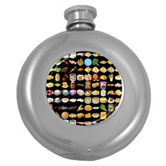 Glitch Glitchen Food Pattern One Round Hip Flask (5 Oz) by WetdryvacsLair