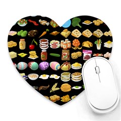 Glitch Glitchen Food Pattern One Heart Mousepads by WetdryvacsLair