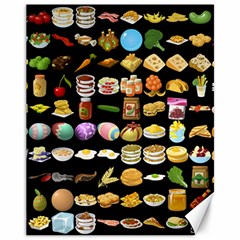 Glitch Glitchen Food Pattern One Canvas 11  X 14  by WetdryvacsLair