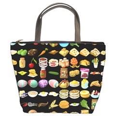 Glitch Glitchen Food Pattern One Bucket Bag by WetdryvacsLair