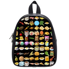 Glitch Glitchen Food Pattern One School Bag (small) by WetdryvacsLair