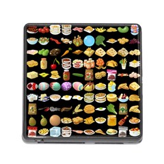 Glitch Glitchen Food Pattern One Memory Card Reader (square 5 Slot) by WetdryvacsLair