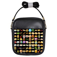 Glitch Glitchen Food Pattern One Girls Sling Bag by WetdryvacsLair