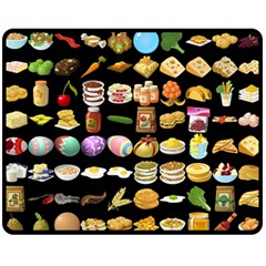 Glitch Glitchen Food Pattern One Fleece Blanket (medium)  by WetdryvacsLair