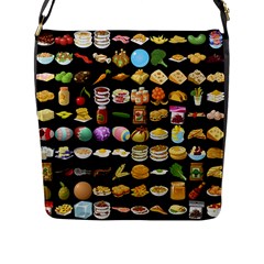 Glitch Glitchen Food Pattern One Flap Closure Messenger Bag (l) by WetdryvacsLair